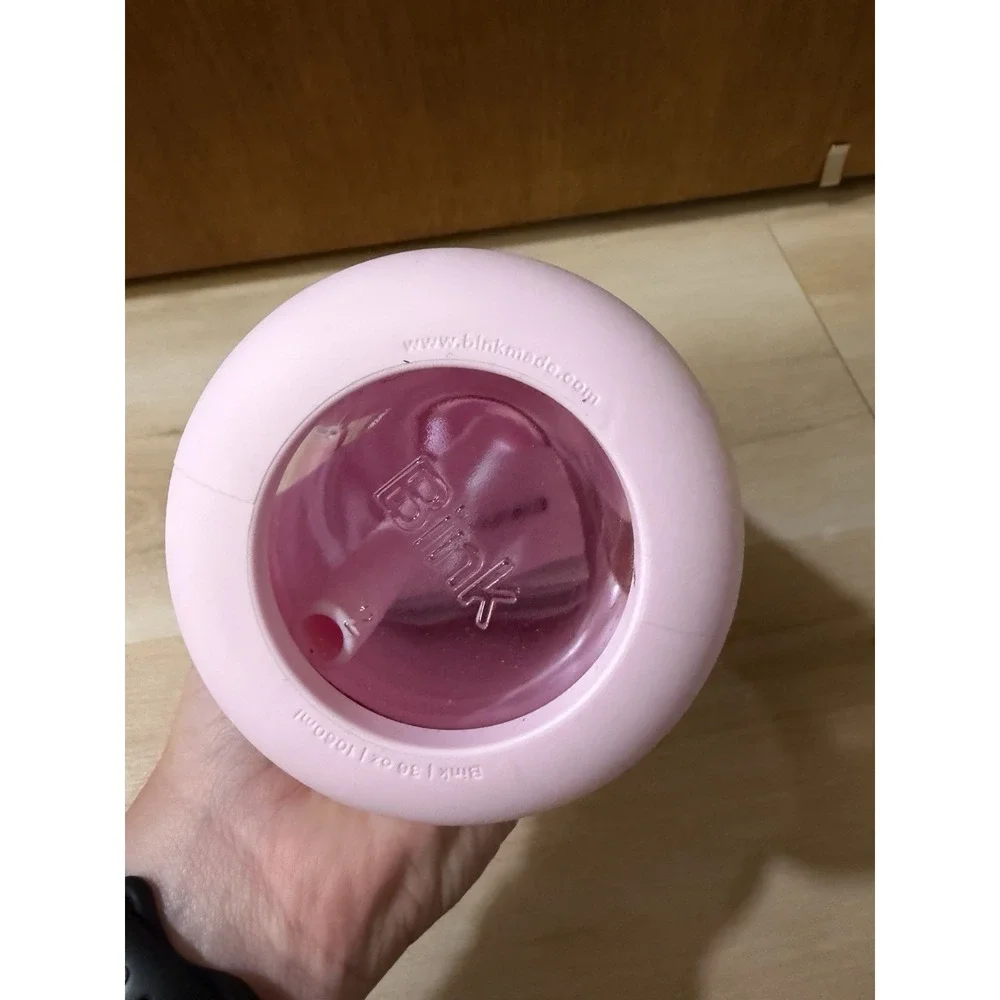 Bink Bottle 36oz Glass Water Bottle Pink Silicone Sleeve with Straw NWOT